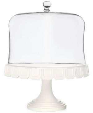 Closeout! Martha Stewart Collection Facet Cake Stand with Dome,