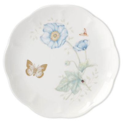 Lenox Butterfly Meadow Accent Luncheon Plate W/Gold Butterfly &amp; 20th Ann