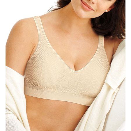 Bali Comfort Revolution ComfortFlex Fit Seamless 2-Ply Wireless Bra Light Beige Retro L