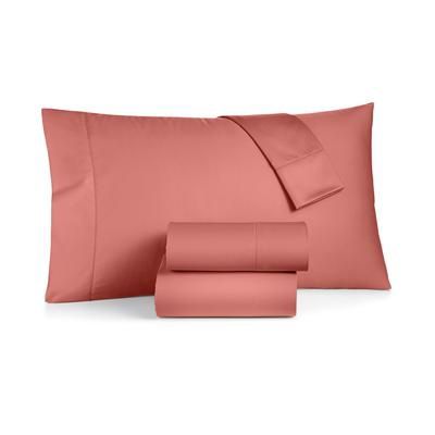 Charter Club Damask Solid 550 Thread Count 100% Cotton 4-Pc. Sheet Set, Full, - Soft Poppy