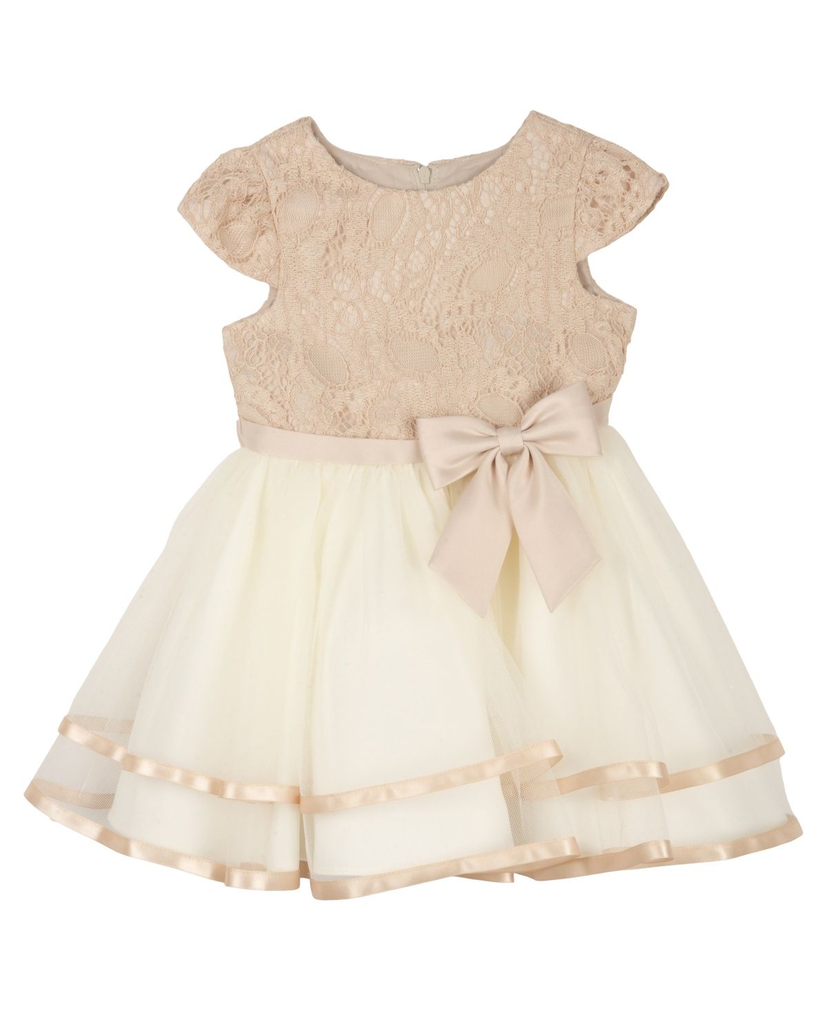 Rare Editions Rare Editions Baby Girls Lace Taupe 3-6 months