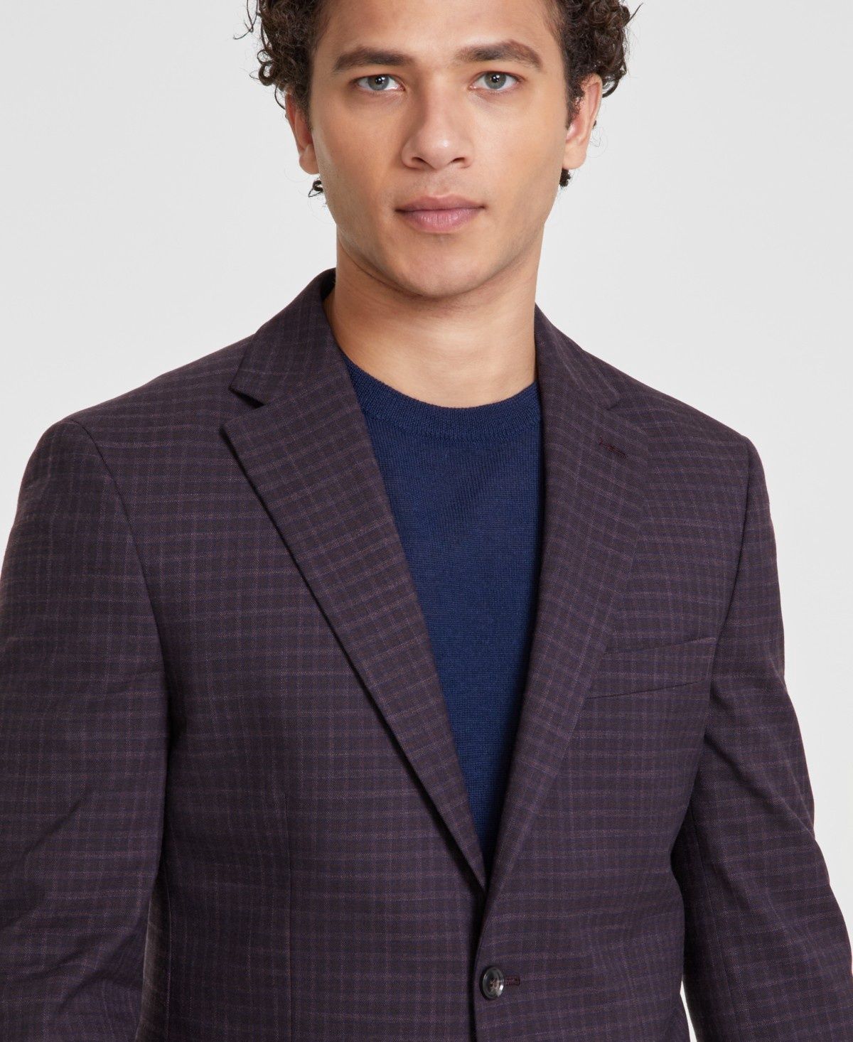 Tommy Hilfiger Men&#39;s Modern-Fit Check Sport Coat - Purple Check
