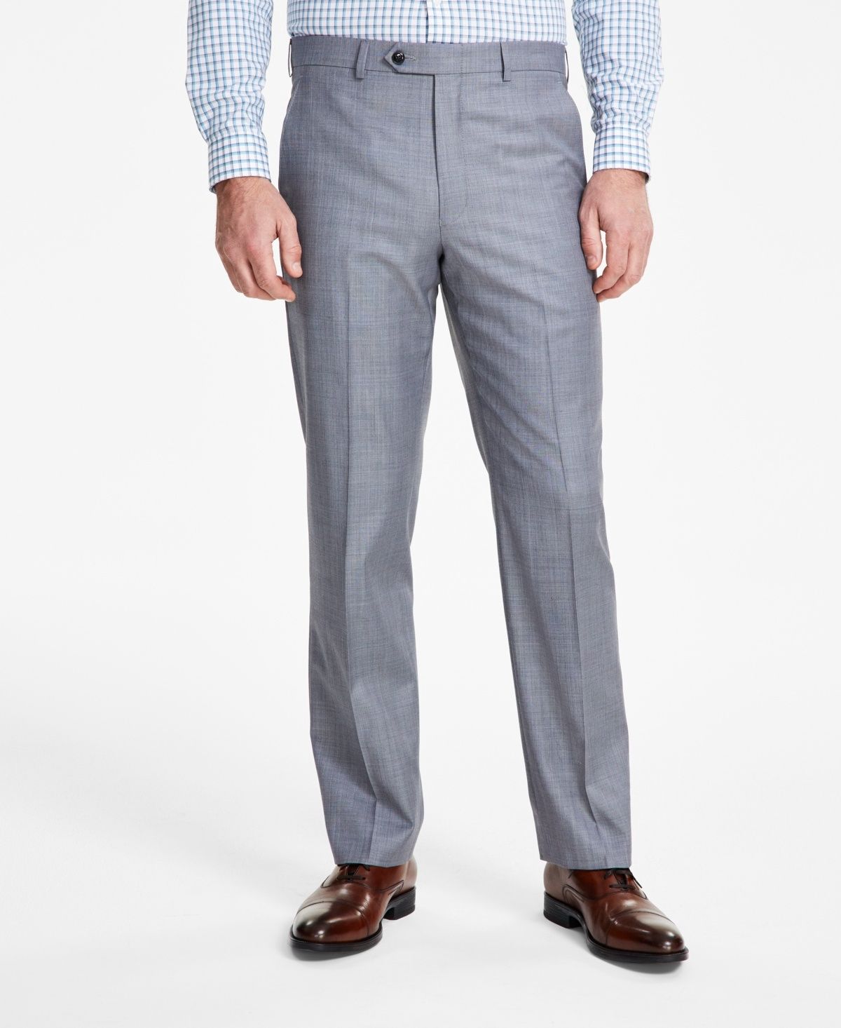 Michael Kors Men&#39;s Classic-Fit Wool-Blend Stretch Solid Suit Pants - Light Grey