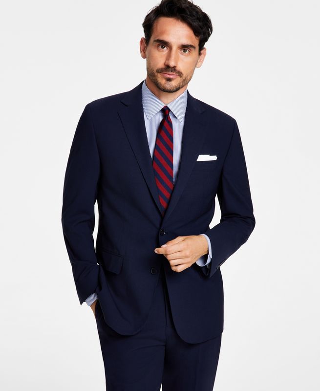 B by Brooks Brothers Men&#39;s Classic-Fit Stretch Wool Blend Suit Jacket - Black