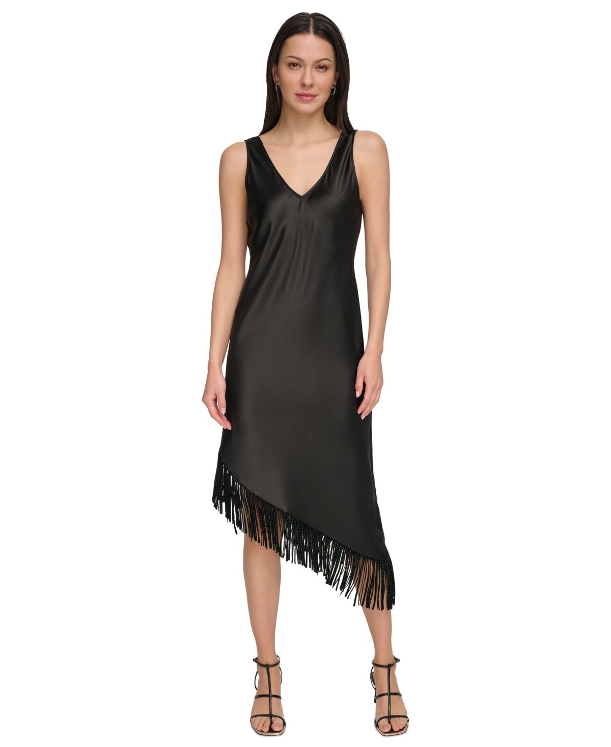 Dkny Fringe Slip Dress