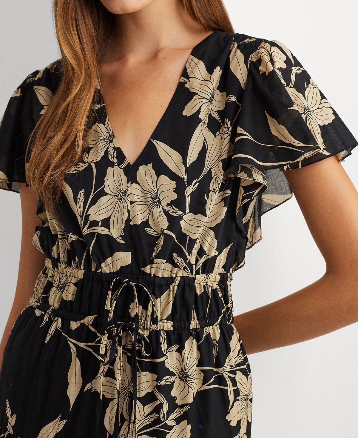 Lauren Ralph Lauren Women&#39;s Floral Cotton Voile Tiered Maxi Dress, 14