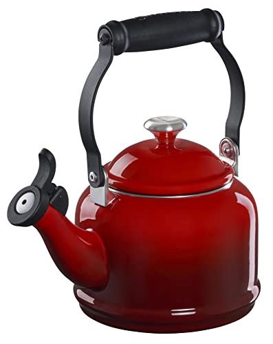 Le Creuset 1.25 Quart Enamel on Steel Demi Tea Kettle - Cerise