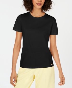 Calvin Klein Women&#39;s Short Sleeve Cotton T-Shirt - Black