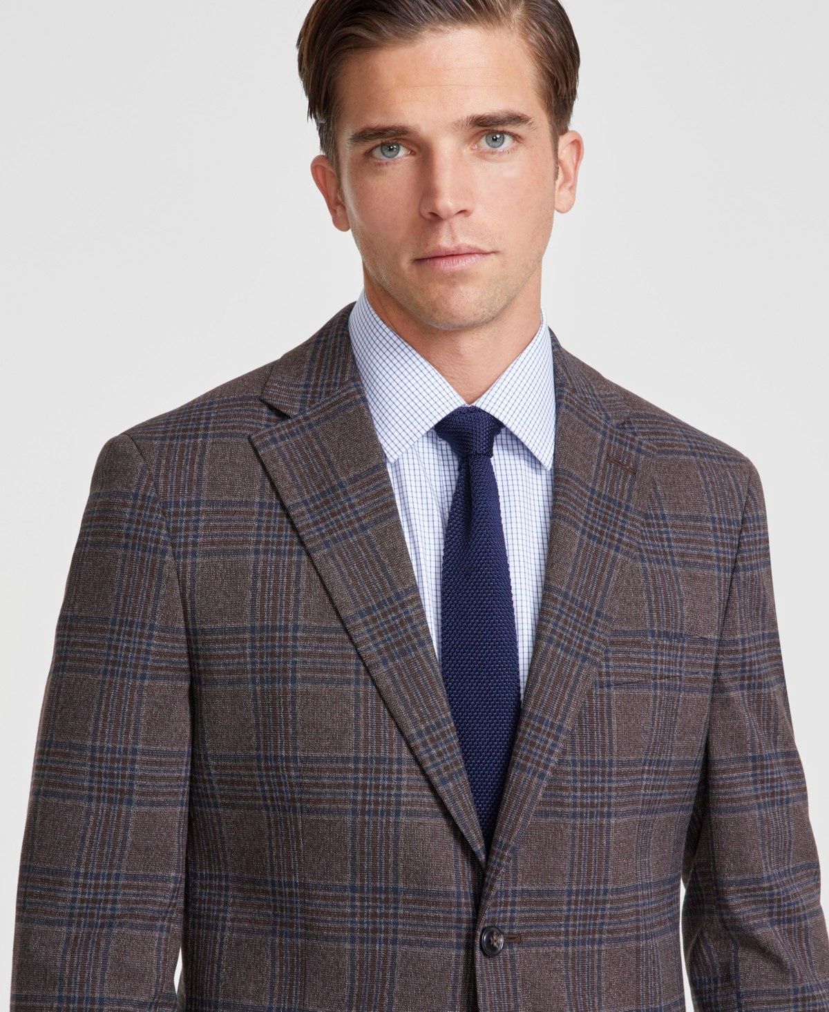 Tommy Hilfiger Men&#39;s Modern-Fit Plaid Sport Coat - Brown/blue Plaid