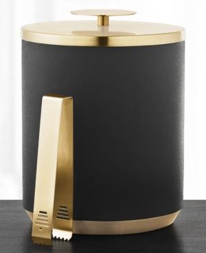 Hotel Collection Black &amp; Gold Ice Bucket with Tongs,