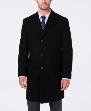 Nautica Men&#39;s Classic-Fit Batten Overcoat - Black