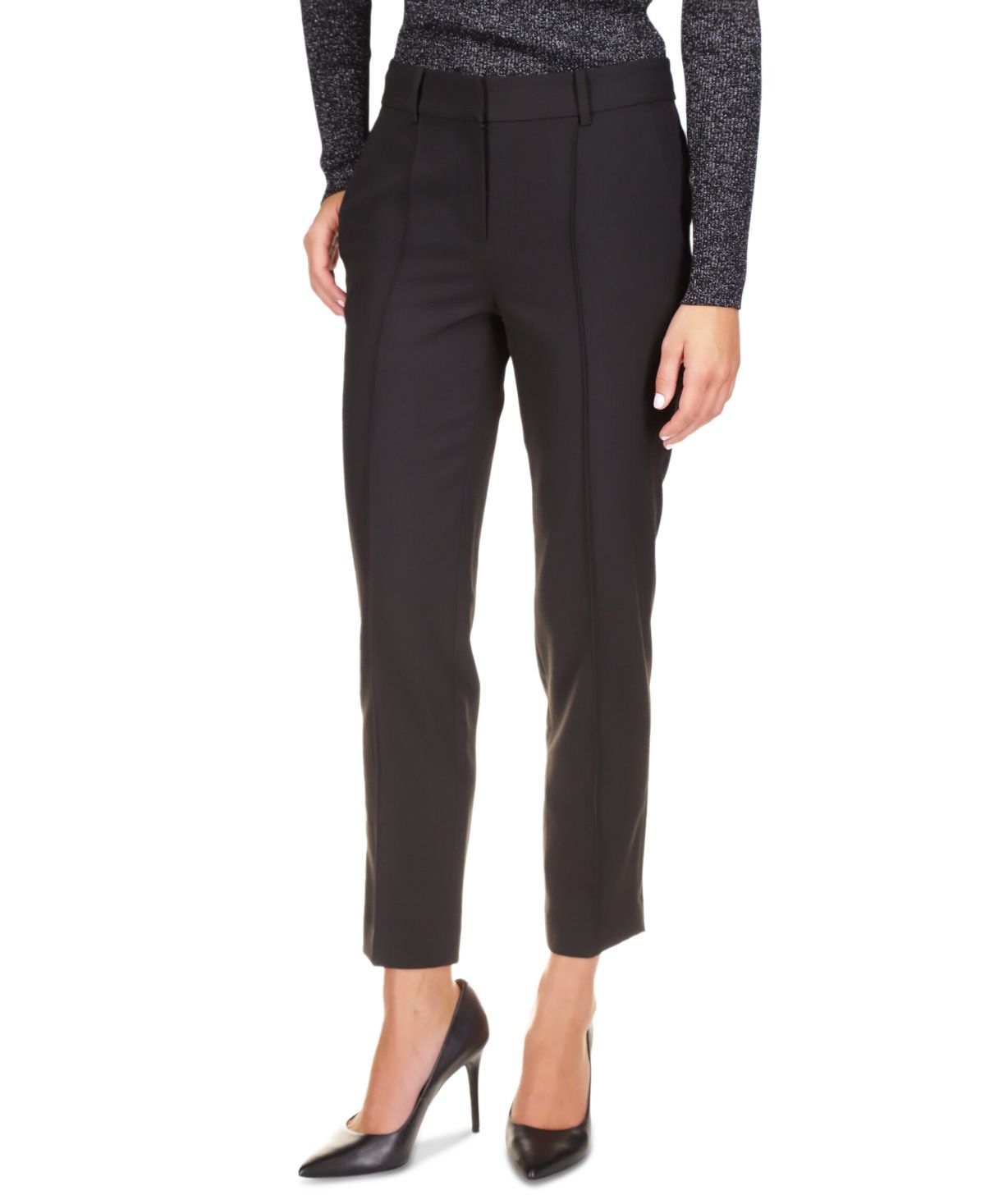 Michael Michael Kors Women&#39;s Slim-Fit Ankle Pants, Regular &amp; Petite - Black