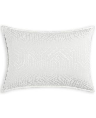 Hotel Collection Etched Geo Sham, Standard, - White