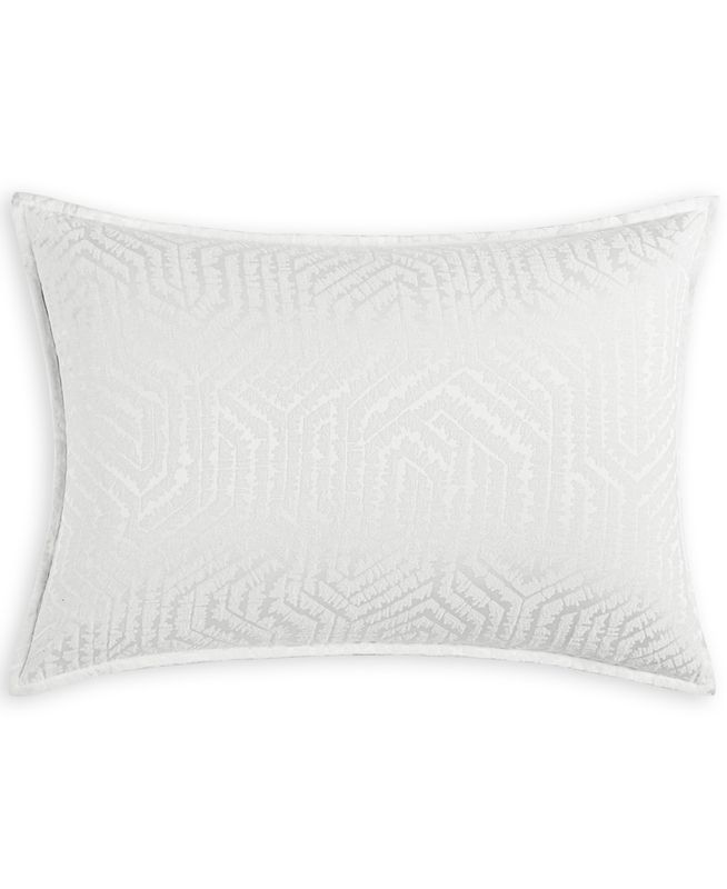 Hotel Collection Etched Geo Sham, Standard, - White