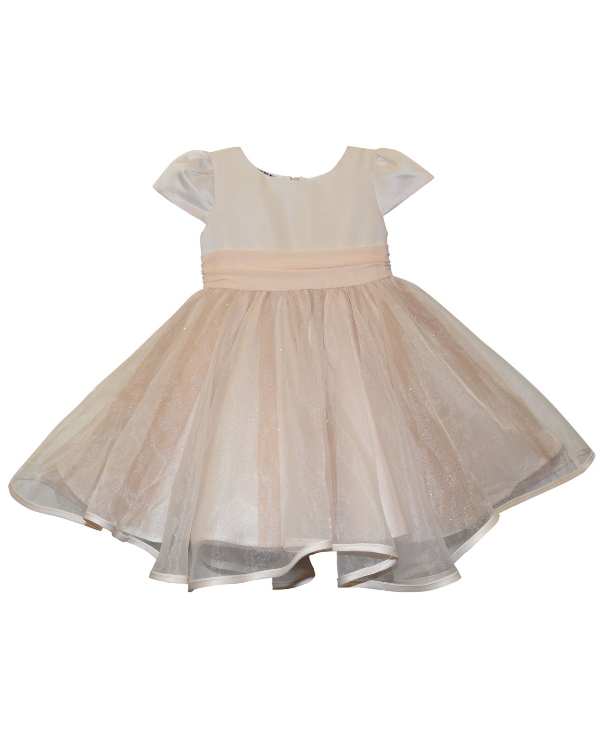 Blueberi Boulevard Baby Girls Fit-and-Flare Satin and Tulle Dress - Champagne