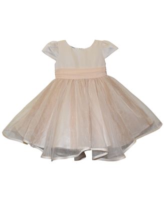 Blueberi Boulevard Baby Girls Fit-and-Flare Satin and Tulle Dress - Champagne