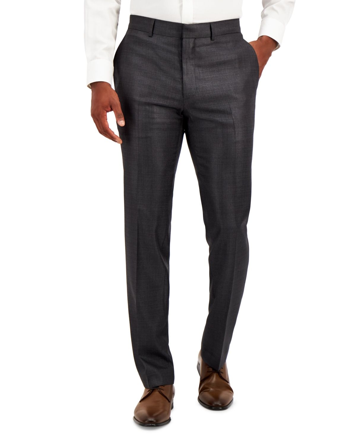 Kenneth Cole Reaction Mens Techni-Cole Blue Suit Se Gun Metal 32x32