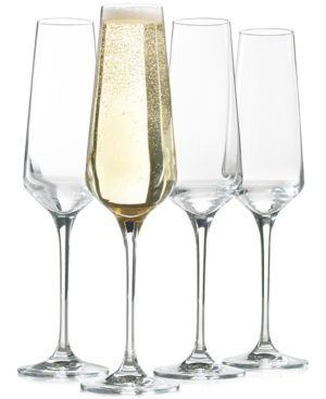 Hotel Collection Set of 4 Flute Glasses,