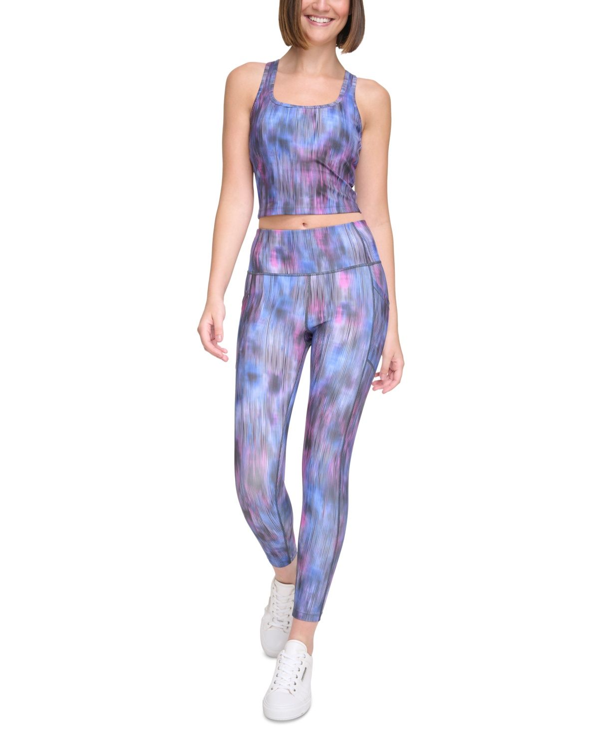 Calvin Klein Performance Women&#39;s Printed High-Rise Leggings - Blur Movement Lotus