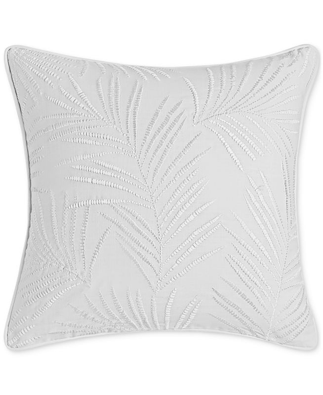 Charter Club Damask Designs Woven Tile Decorative Pillow, 18&quot; X 18&quot;,, - Tropical Leaves