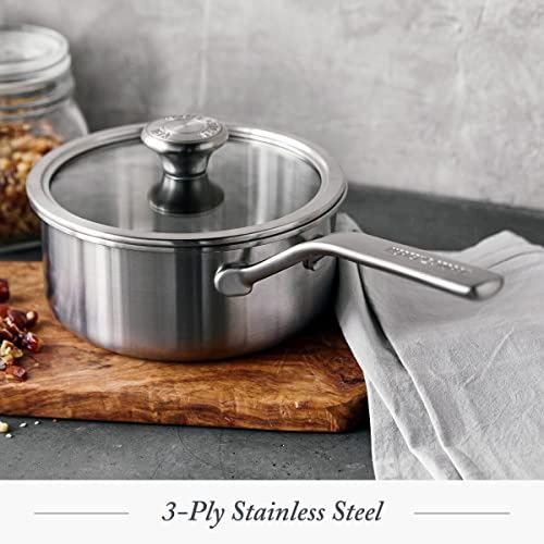 2-Piece Tri-Ply 2 Qt.  Stainless Steel Saucepan with Lid