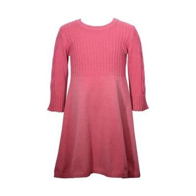 Bonnie Jean Big Girls Three Quarter Sleeved Full Fashioned Knit Sweater Dress - Pink