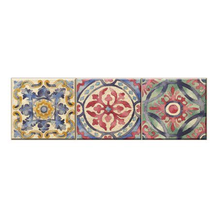 WallPOPs 6.5 in. X 144 in. Iznik Tile Stair Stripe Decal, Multicolor