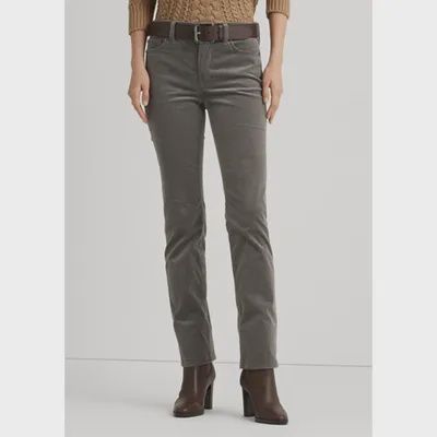 Lauren Ralph Lauren Women&#39;s Stretch Corduroy Mid Rise Straight Pants, 16