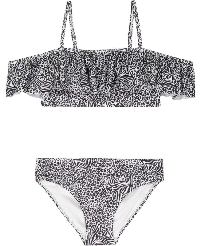 Calvin Klein Big Girls Knot Bikini Swimsuit, 2 Piece Set - Black