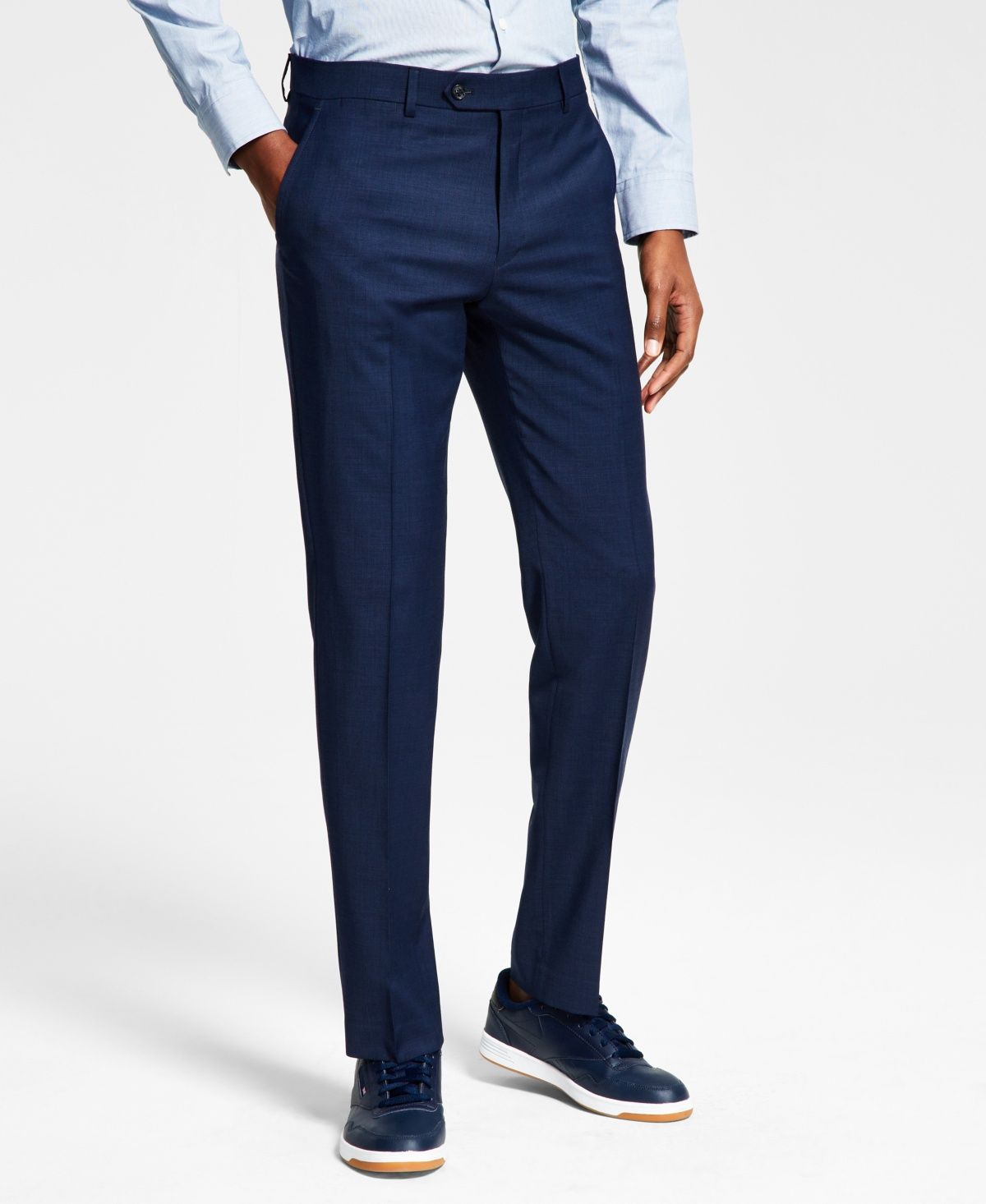 Tommy Hilfiger Modern Fit Men&#39;s Suit Separates Pants Blue Sharkskin - Size: 34W X 34L