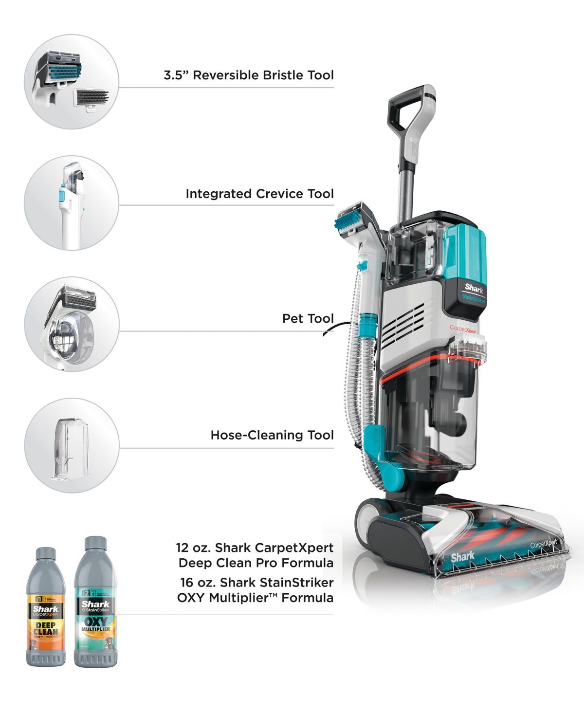 Shark CarpetXpert with Stainstriker Pet Deep Carpet Cleaner, Built-in Spot &amp; Stain Cleaner - EX201