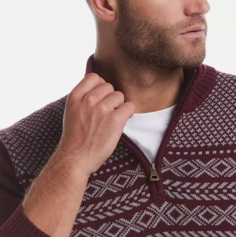 Weatherproof Vintage Men&#39;s Pullover Sweater burgundy