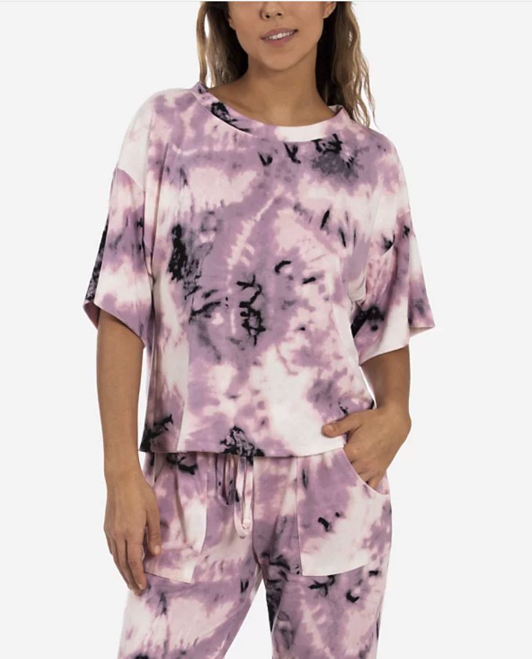Women&#39;s Annika Lounge Print Hacci Top - Purple, Black