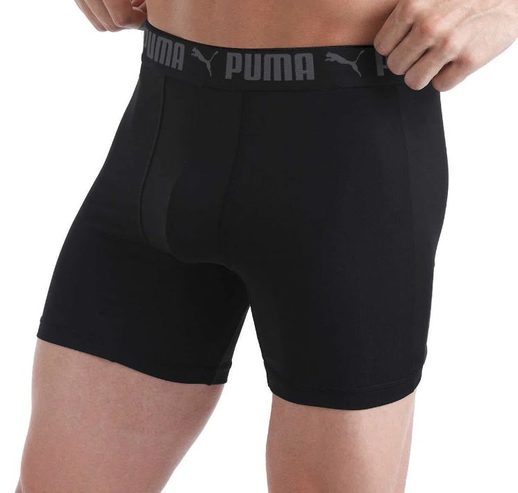 Puma Men&#39;s Microfiber Boxer Brief 5-pack (Medium Black / Grey / Blue