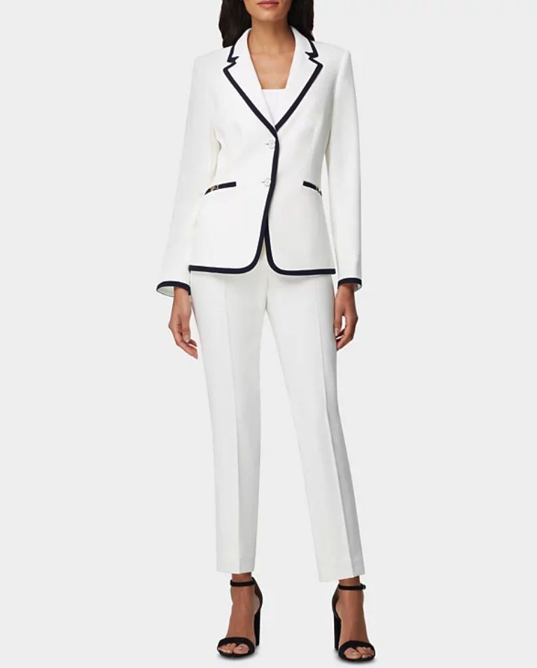 Le Suit Two-Tone  Jacket, Regular and Petite Sizes
