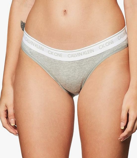 Calvin Klein Women&#39;s CK One Cotton Bikini Panty in Grey Heather (QF5735) | Size Large