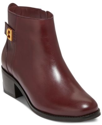 Cole Haan Womens Holis Logo Side-Buckle Bloodstone Leather 11M