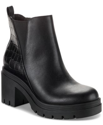 Sun Stone Veronikaa Pull-On Lug Chelsea Black Croc 9M