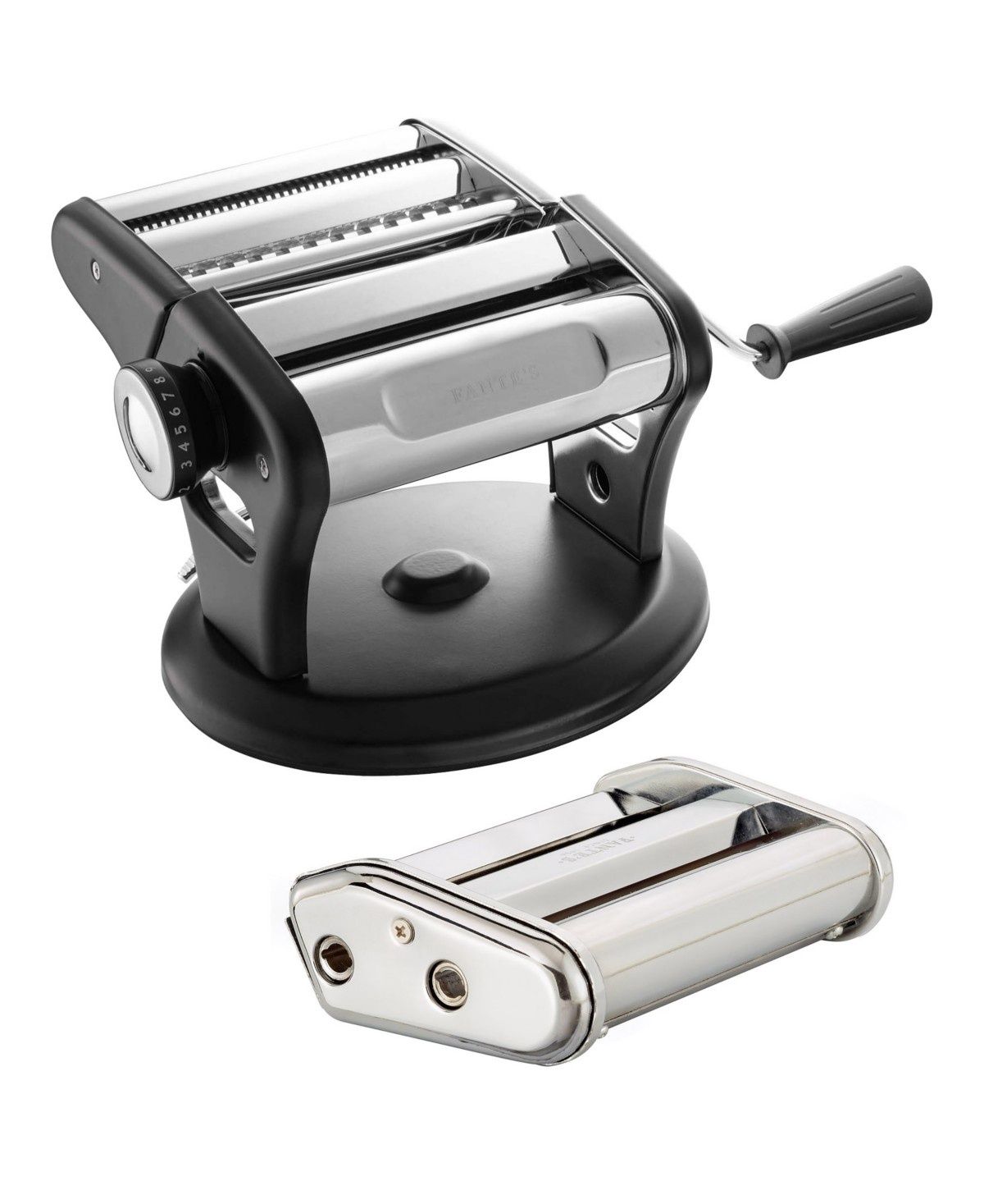 Fante&#39;s 3 Pc Pasta Machine with Spaghetti/Fettuccine and Angel Hair Attachments - Black Open Box