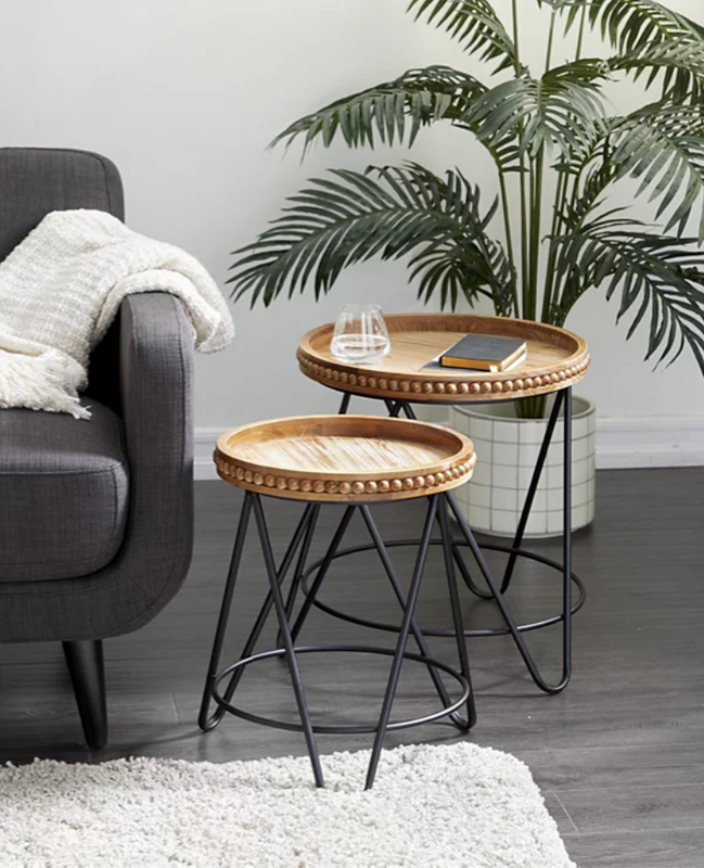 Modern Accent Table, Set of 2 - Brown