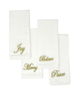 Elrene Holiday Sentiments Napkins, Se Red