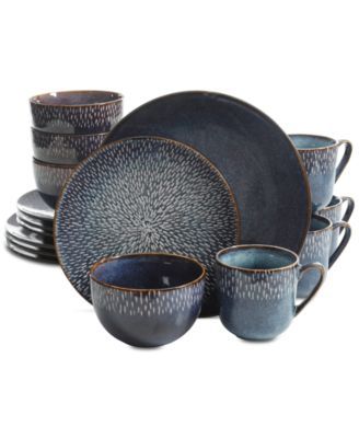 Laurie Gates Toulouse Blue 16-Pc. Dinnerwar Blue
