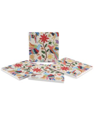 Thirstystone Otomi Embroidery 4-Pc. Coaster Multi