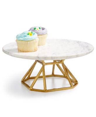Hotel Collection Round Marble Elevated Server,  - Marble
