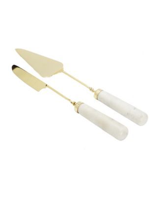 Classic Touch Classic Touch Cake Servers wit Gold