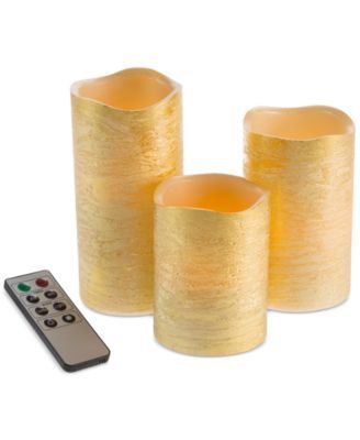 Trademark Global 4-Pc. Distressed Flameless LED Yellow No Size