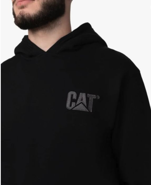 CAT Caterpillar Men&#39;s Trademark Hoodies with Embroidered Front Logo (US, Alpha, Medium, Regular, Regular, Black)