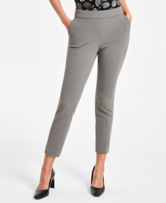 Kasper Womens Pull-On Slim-Fit Ankle Dark Sea Stone L