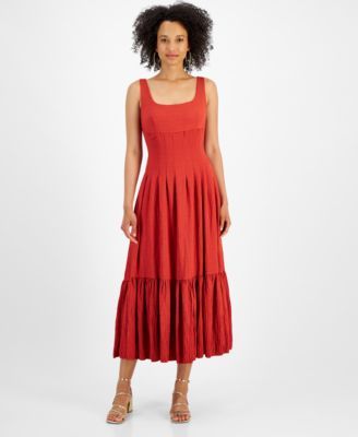 Taylor Womens Tiered Maxi Dress Rust 4