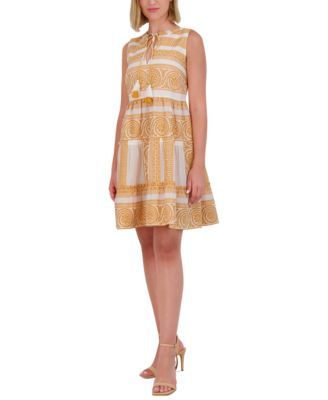 Vince Camuto Womens Cotton Mosaic Tassel-T Pink 14